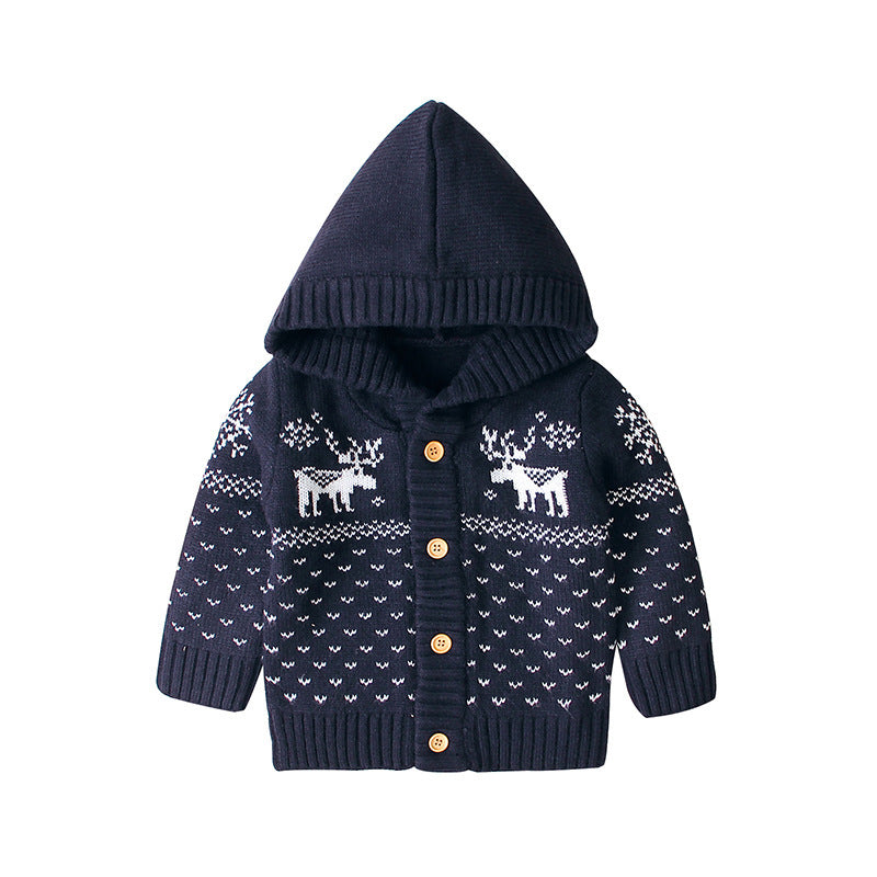 Manteau Tricoté à Capuche pour Bébé.